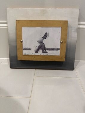 Handmade Two-Tone Picture Frame with Gold Inner Mat